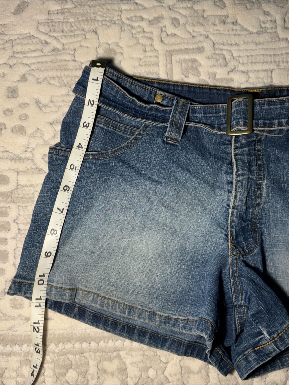 Vintage Y2K No Boundaries blue denim micro shorts with belt Junior Size 11🪷 - Picture 4 of 6